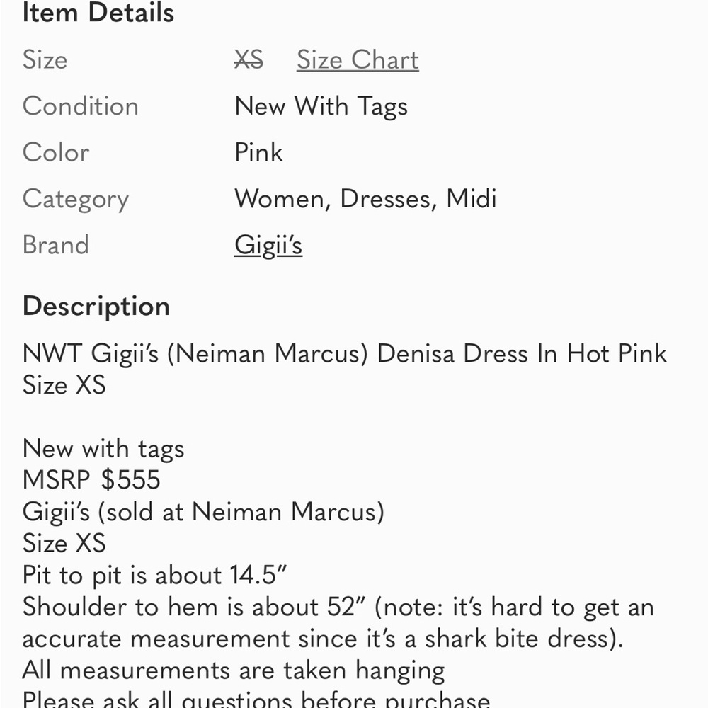 NWT GiGi’s Elegant Hot Pink One-Shoulder Dress XS - Picture 10 of 10